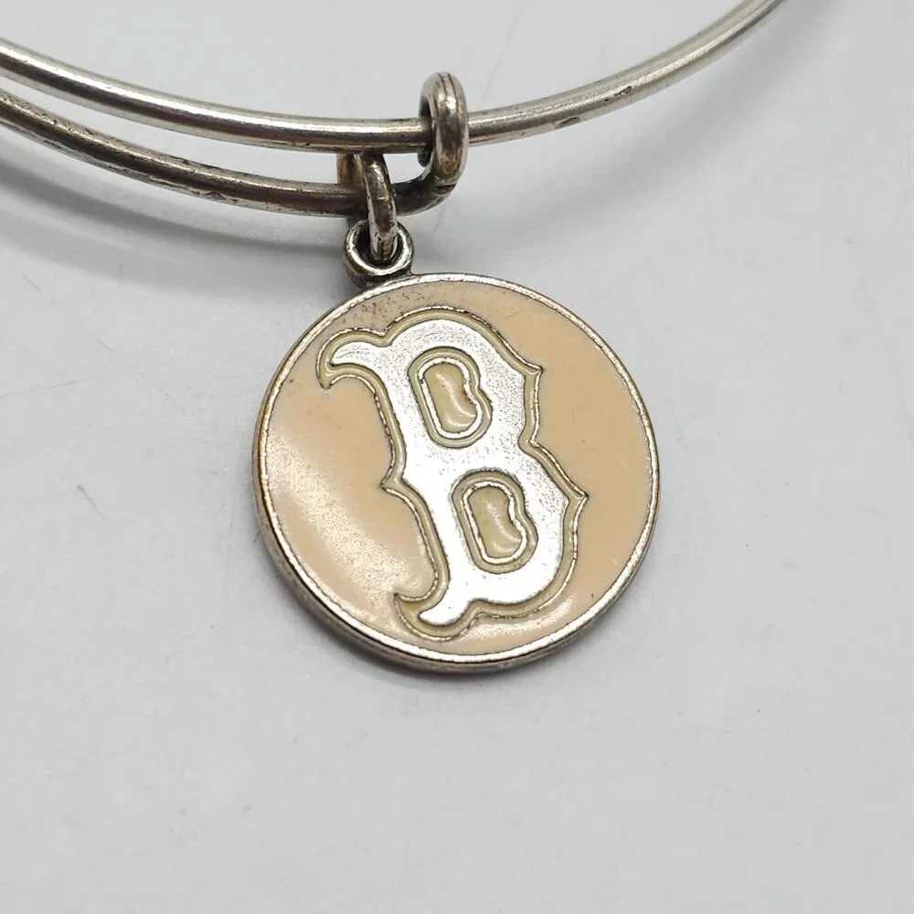 Alex & Ani MLB Boston Red Sox Silver Tone Expandable Charm Enamel Bracelet